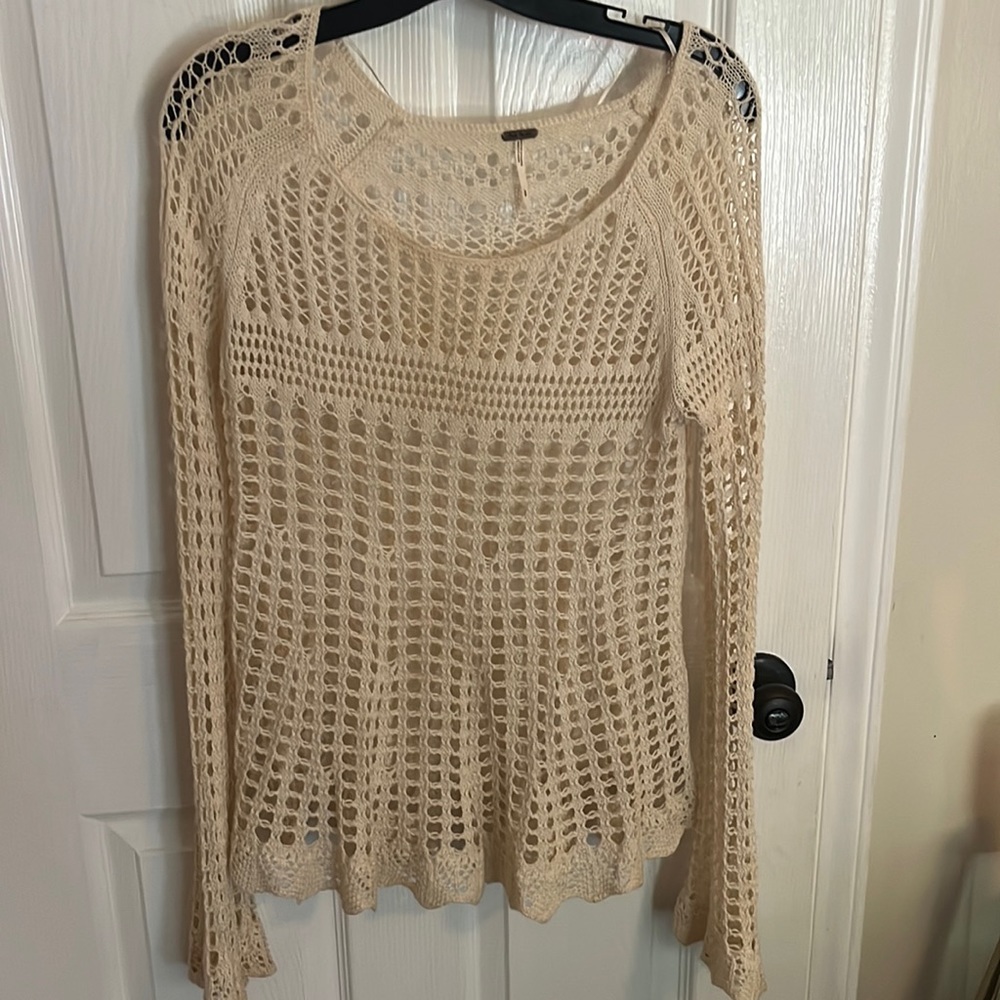 Cream free people sweater small